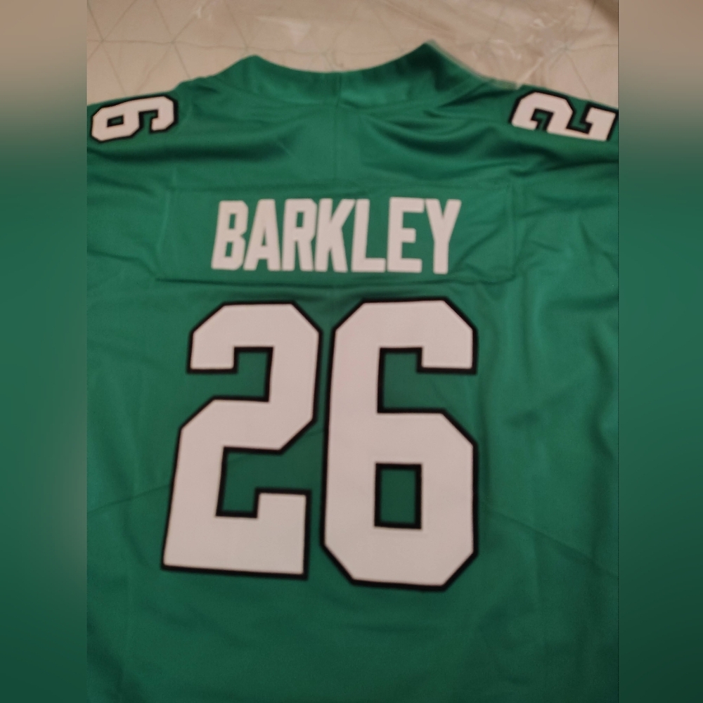 NEW Philadelphia eagles #26 Saquon Barkley Kelly green jersey Stitched name